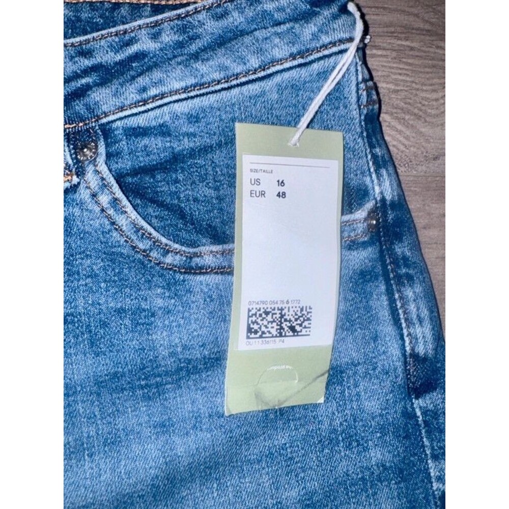 NWT H&M &Denim Ultra High Waist Mom Jeans Blue Size 16 - Picture 8 of 8